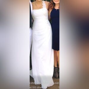 David's Bridal Soft White Gown